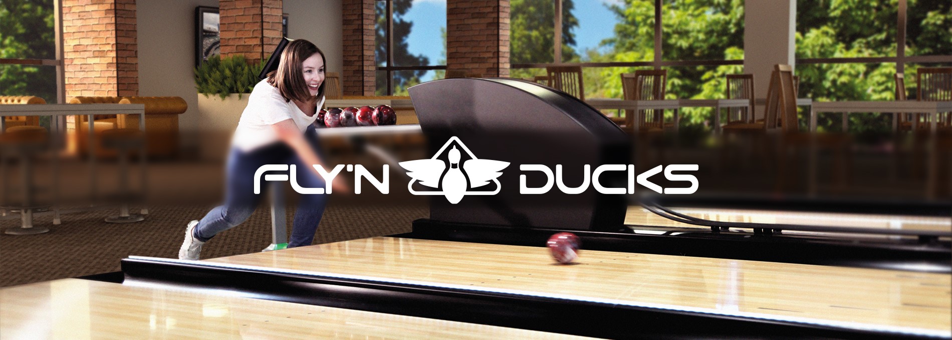 Flyin ducks duckpin bowling QubicaAMF bowling products banner