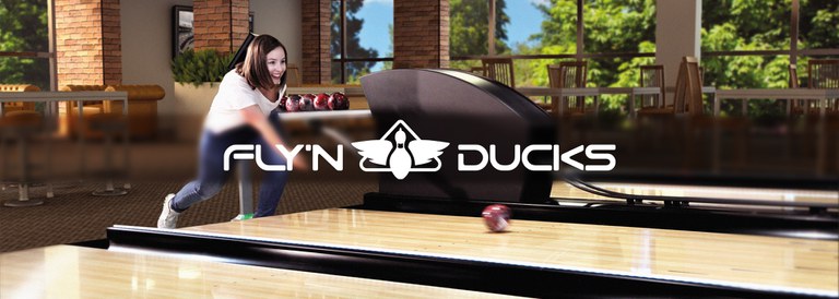 Flyin ducks duckpin bowling QubicaAMF bowling products banner